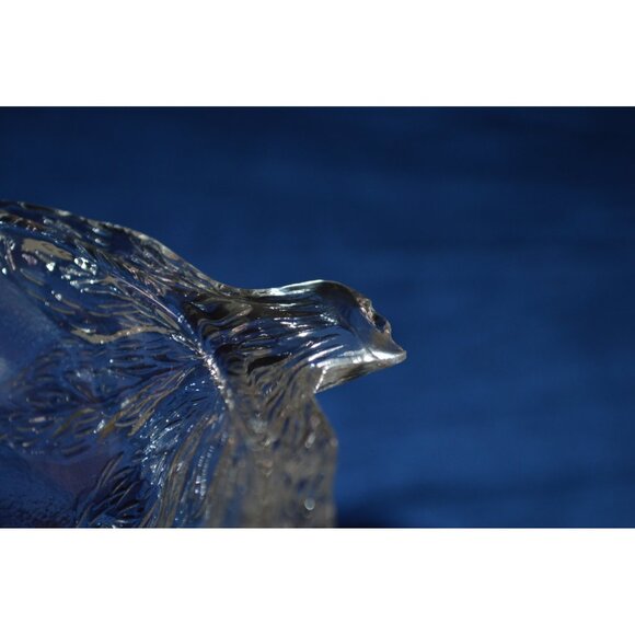 Vintage Indonesia Clear Glass Orange  Shaped Bowl Fruit Dish Embossed Leaf READ - Picture 6 of 9